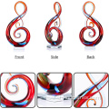 Multicolor Glass Music Note Art Sculptures
